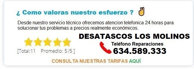 Desatascos Los Molinos Precios