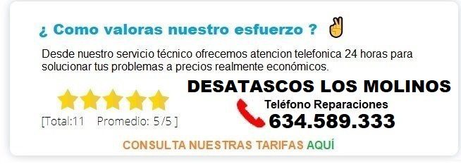 Desatascos Los Molinos Precios